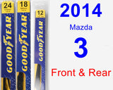 Front & Rear Wiper Blade Pack for 2014 Mazda 3 - Premium