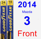 Front Wiper Blade Pack for 2014 Mazda 3 - Premium