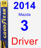 Driver Wiper Blade for 2014 Mazda 3 - Premium