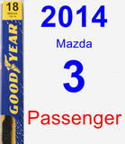 Passenger Wiper Blade for 2014 Mazda 3 - Premium