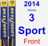 Front Wiper Blade Pack for 2014 Mazda 3 Sport - Premium