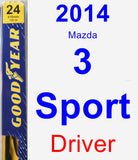 Driver Wiper Blade for 2014 Mazda 3 Sport - Premium