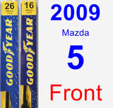Front Wiper Blade Pack for 2009 Mazda 5 - Premium