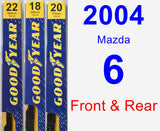 Front & Rear Wiper Blade Pack for 2004 Mazda 6 - Premium