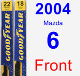 Front Wiper Blade Pack for 2004 Mazda 6 - Premium