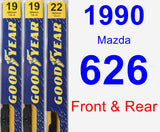Front & Rear Wiper Blade Pack for 1990 Mazda 626 - Premium