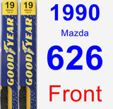 Front Wiper Blade Pack for 1990 Mazda 626 - Premium