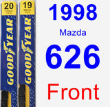 Front Wiper Blade Pack for 1998 Mazda 626 - Premium