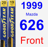 Front Wiper Blade Pack for 1999 Mazda 626 - Premium