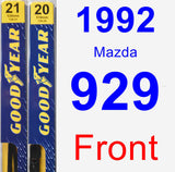 Front Wiper Blade Pack for 1992 Mazda 929 - Premium