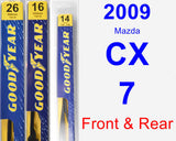 Front & Rear Wiper Blade Pack for 2009 Mazda CX-7 - Premium