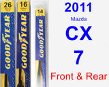 Front & Rear Wiper Blade Pack for 2011 Mazda CX-7 - Premium