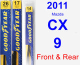 Front & Rear Wiper Blade Pack for 2011 Mazda CX-9 - Premium