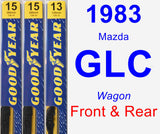 Front & Rear Wiper Blade Pack for 1983 Mazda GLC - Premium