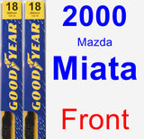 Front Wiper Blade Pack for 2000 Mazda Miata - Premium