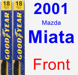 Front Wiper Blade Pack for 2001 Mazda Miata - Premium