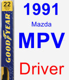 Driver Wiper Blade for 1991 Mazda MPV - Premium