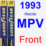 Front Wiper Blade Pack for 1993 Mazda MPV - Premium