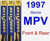 Front & Rear Wiper Blade Pack for 1997 Mazda MPV - Premium