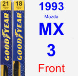 Front Wiper Blade Pack for 1993 Mazda MX-3 - Premium