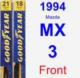 Front Wiper Blade Pack for 1994 Mazda MX-3 - Premium