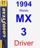 Driver Wiper Blade for 1994 Mazda MX-3 - Premium