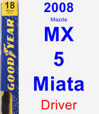 Driver Wiper Blade for 2008 Mazda MX-5 Miata - Premium