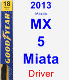 Driver Wiper Blade for 2013 Mazda MX-5 Miata - Premium