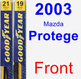 Front Wiper Blade Pack for 2003 Mazda Protege - Premium