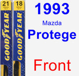 Front Wiper Blade Pack for 1993 Mazda Protege - Premium