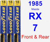 Front & Rear Wiper Blade Pack for 1985 Mazda RX-7 - Premium