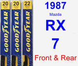 Front & Rear Wiper Blade Pack for 1987 Mazda RX-7 - Premium