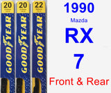 Front & Rear Wiper Blade Pack for 1990 Mazda RX-7 - Premium