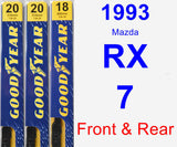 Front & Rear Wiper Blade Pack for 1993 Mazda RX-7 - Premium