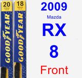 Front Wiper Blade Pack for 2009 Mazda RX-8 - Premium