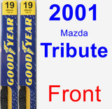 Front Wiper Blade Pack for 2001 Mazda Tribute - Premium