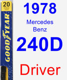 Driver Wiper Blade for 1978 Mercedes-Benz 240D - Premium