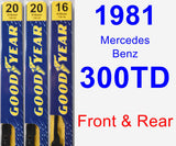 Front & Rear Wiper Blade Pack for 1981 Mercedes-Benz 300TD - Premium