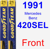 Front Wiper Blade Pack for 1991 Mercedes-Benz 420SEL - Premium