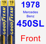 Front Wiper Blade Pack for 1978 Mercedes-Benz 450SL - Premium