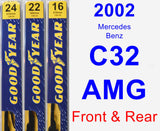 Front & Rear Wiper Blade Pack for 2002 Mercedes-Benz C32 AMG - Premium