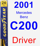 Driver Wiper Blade for 2001 Mercedes-Benz C200 - Premium