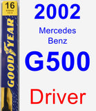 Driver Wiper Blade for 2002 Mercedes-Benz G500 - Premium