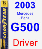 Driver Wiper Blade for 2003 Mercedes-Benz G500 - Premium