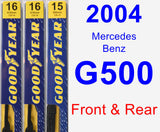 Front & Rear Wiper Blade Pack for 2004 Mercedes-Benz G500 - Premium