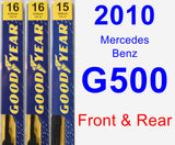 Front & Rear Wiper Blade Pack for 2010 Mercedes-Benz G500 - Premium