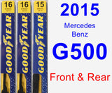 Front & Rear Wiper Blade Pack for 2015 Mercedes-Benz G500 - Premium