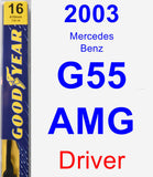 Driver Wiper Blade for 2003 Mercedes-Benz G55 AMG - Premium