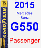 Passenger Wiper Blade for 2015 Mercedes-Benz G550 - Premium