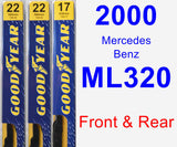 Front & Rear Wiper Blade Pack for 2000 Mercedes-Benz ML320 - Premium